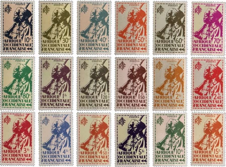 Timbres : Tirailleurs Sénégalais